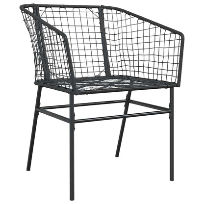 vidaXL Garden Chairs 2 pcs Black Poly Rattan 4