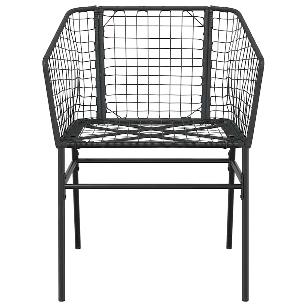 vidaXL Garden Chairs 2 pcs Black Poly Rattan 5