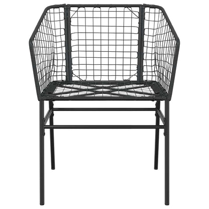 vidaXL Garden Chairs 2 pcs Black Poly Rattan 5
