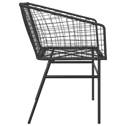 vidaXL Garden Chairs 2 pcs Black Poly Rattan 6