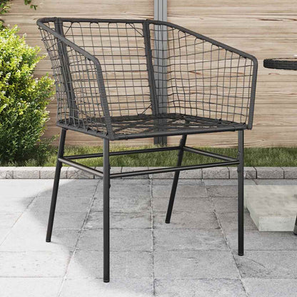 vidaXL Garden Chairs 2 pcs Black Poly Rattan 1
