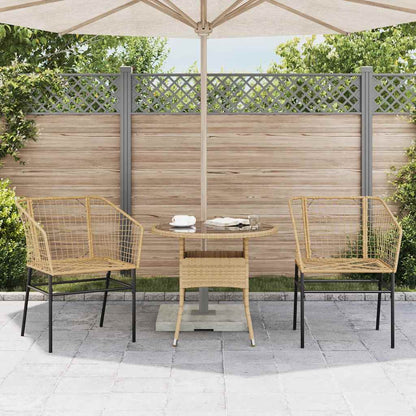 vidaXL Garden Chairs 2 pcs Brown Poly Rattan 3