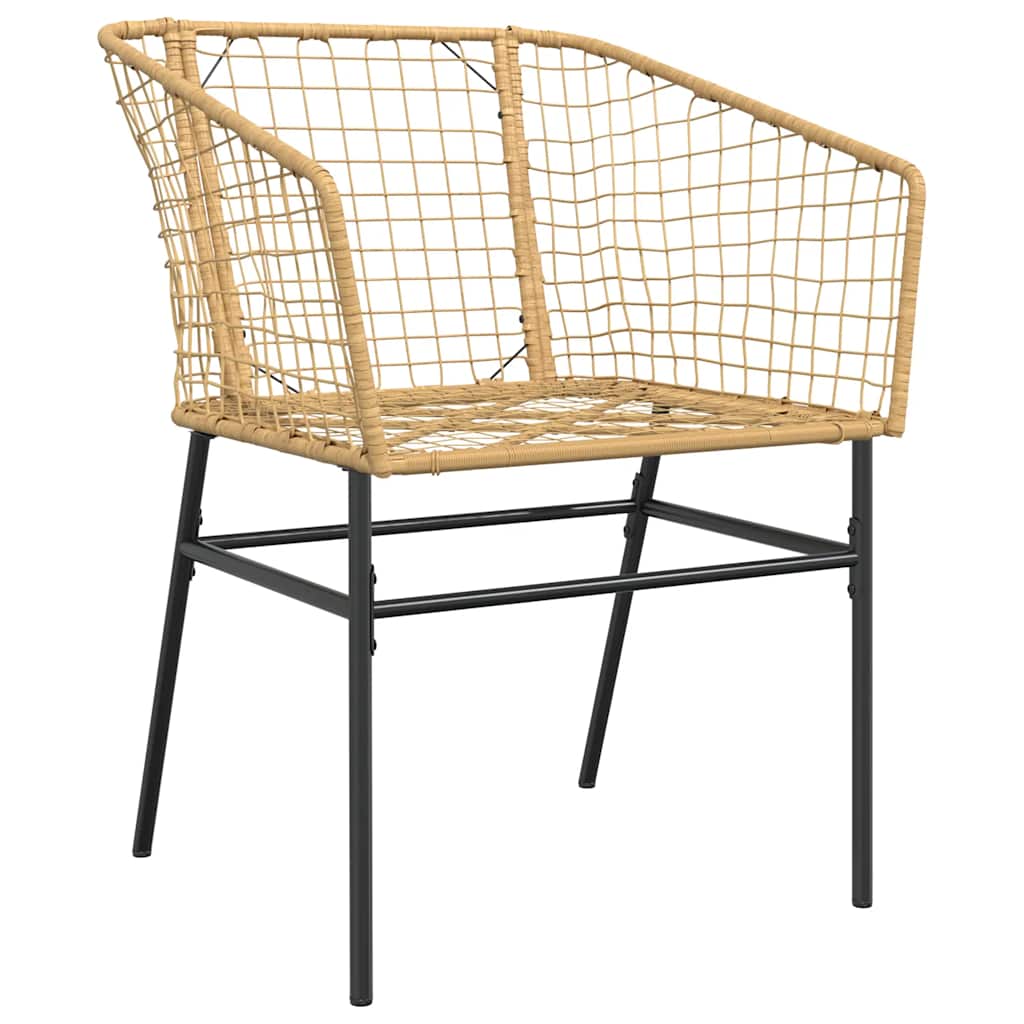 vidaXL Garden Chairs 2 pcs Brown Poly Rattan 4