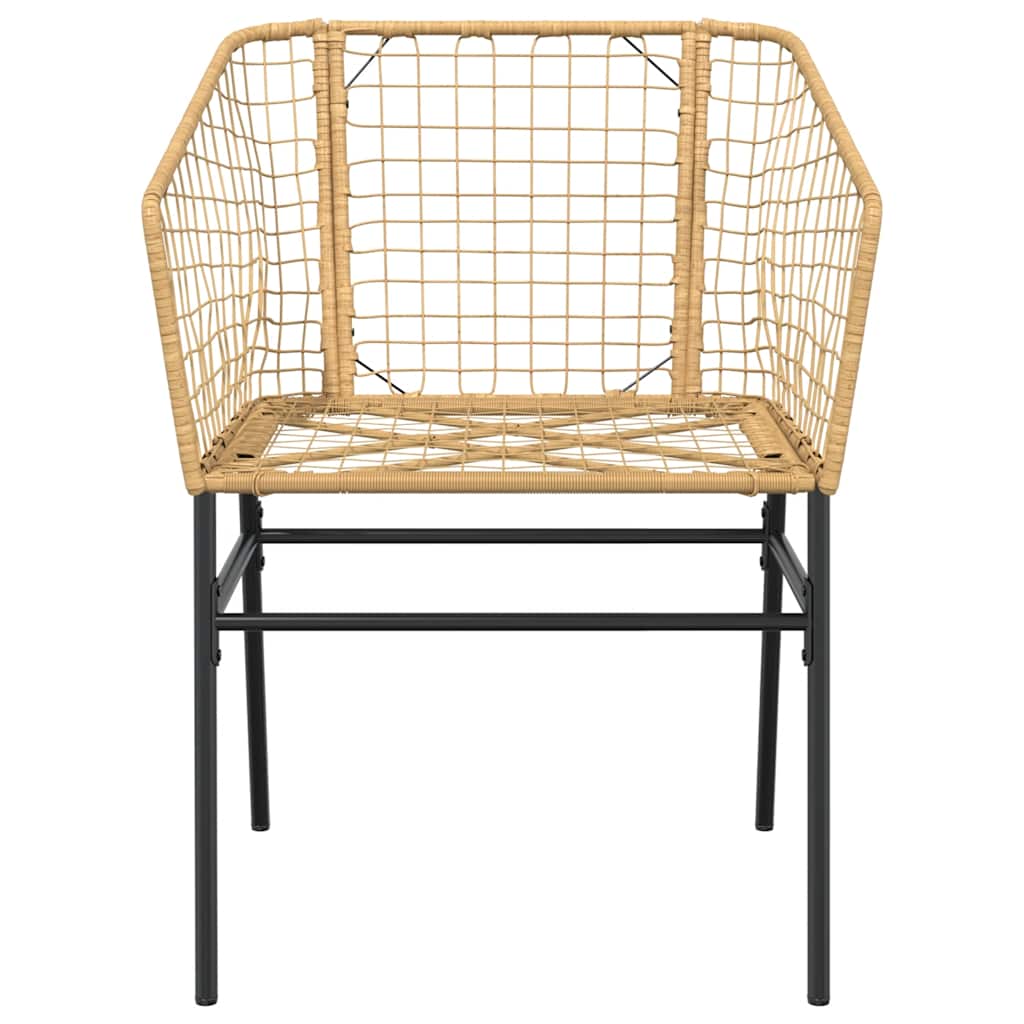vidaXL Garden Chairs 2 pcs Brown Poly Rattan 5