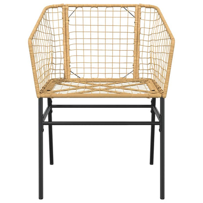 vidaXL Garden Chairs 2 pcs Brown Poly Rattan 5