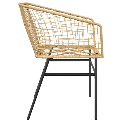 vidaXL Garden Chairs 2 pcs Brown Poly Rattan 6