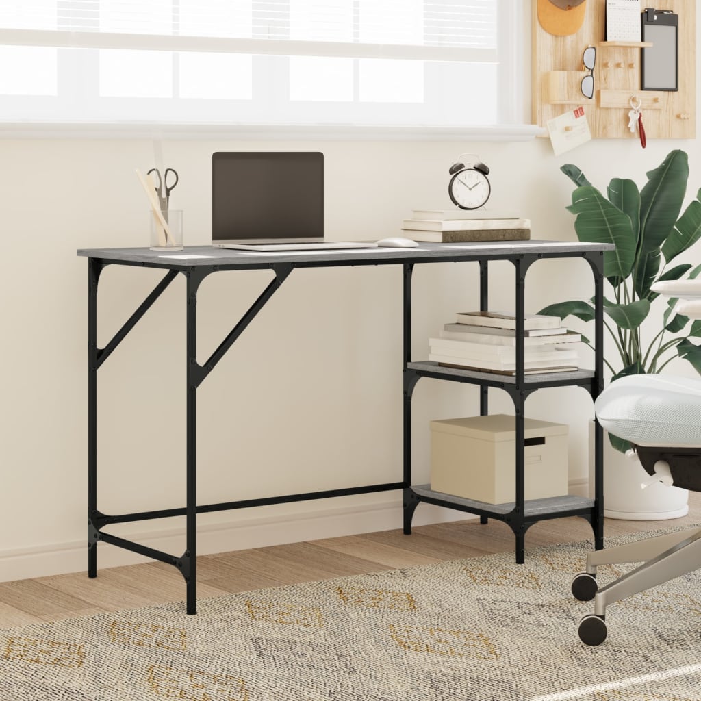 vidaXL Desk Grey Sonoma 120x50x75 cm Metal and Engineered Wood 3