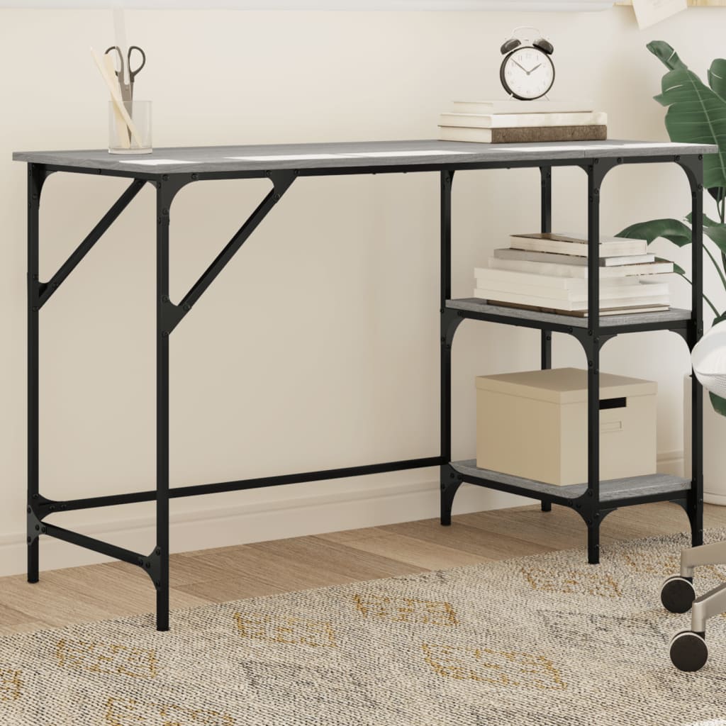 vidaXL Desk Grey Sonoma 120x50x75 cm Metal and Engineered Wood 1