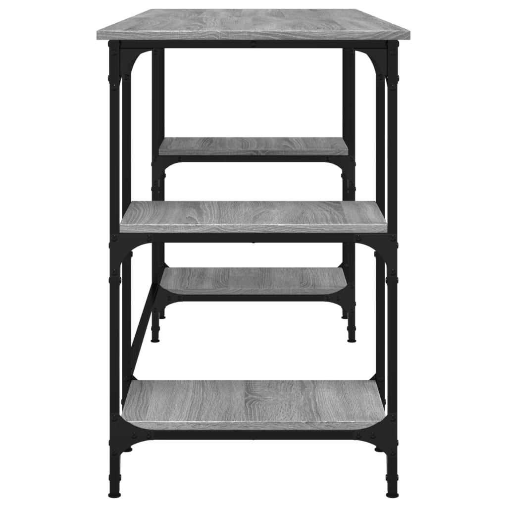 vidaXL Desk Grey Sonoma 140x50x75 cm Metal and Engineered Wood 6
