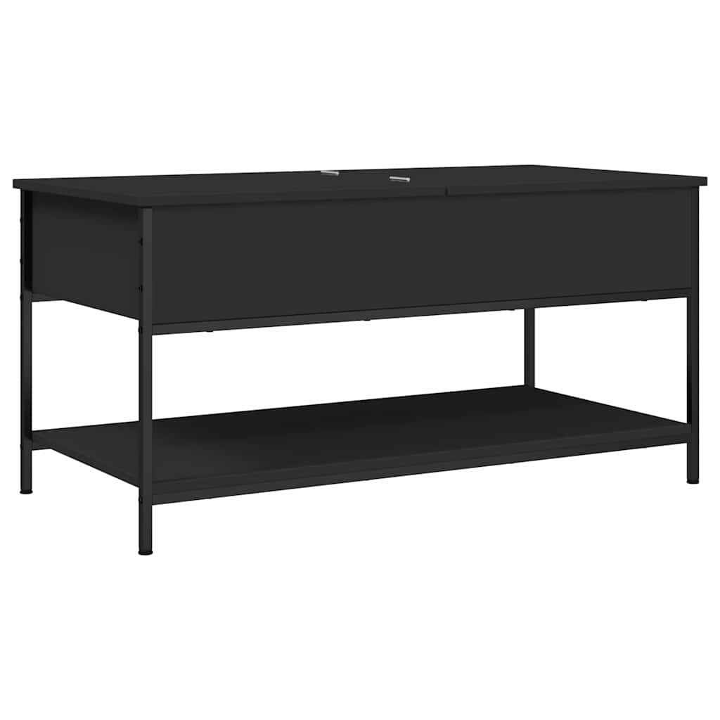 vidaXL Coffee Table Black 100x50x50 cm Engineered Wood and Metal 2