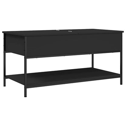 vidaXL Coffee Table Black 100x50x50 cm Engineered Wood and Metal 2