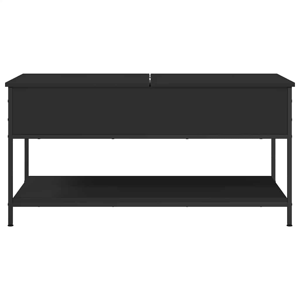 vidaXL Coffee Table Black 100x50x50 cm Engineered Wood and Metal 5