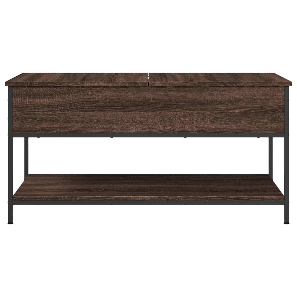 vidaXL Coffee Table Brown Oak 100x50x50 cm Engineered Wood and Metal 5