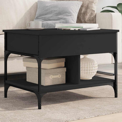 vidaXL Coffee Table Black 70x50x50 cm Engineered Wood and Metal 1