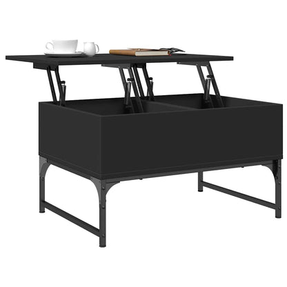 vidaXL Coffee Table Black 70x50x40 cm Engineered Wood and Metal 4