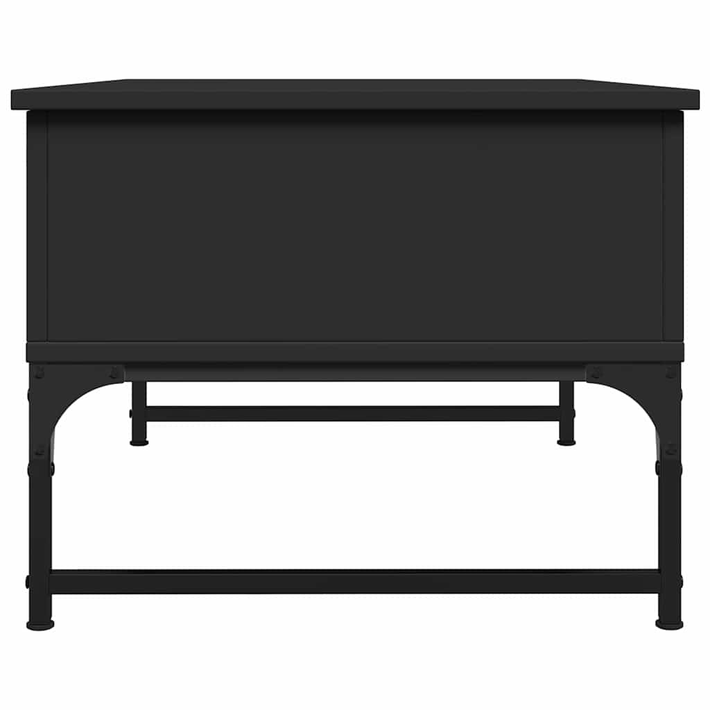vidaXL Coffee Table Black 70x50x40 cm Engineered Wood and Metal 6
