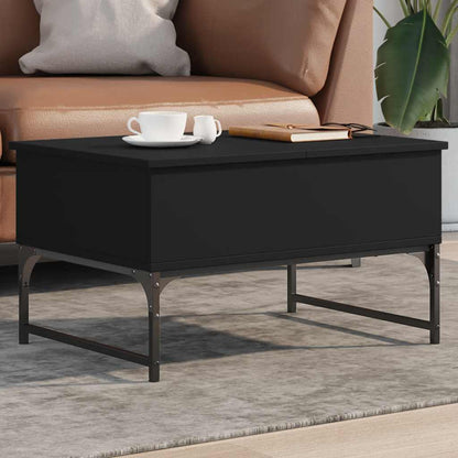 vidaXL Coffee Table Black 70x50x40 cm Engineered Wood and Metal 1