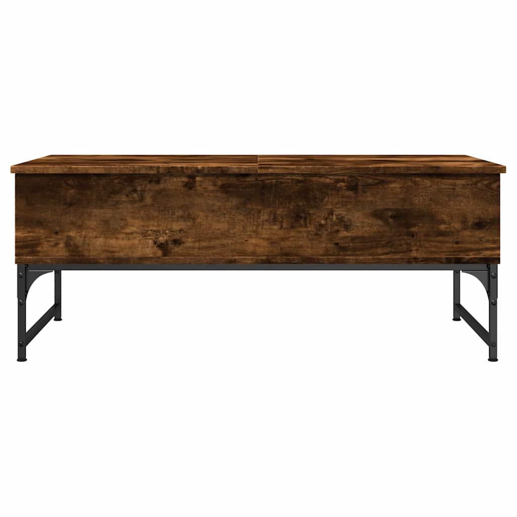 vidaXL Coffee Table Smoked Oak 100x50x40 cm Engineered Wood and Metal 5