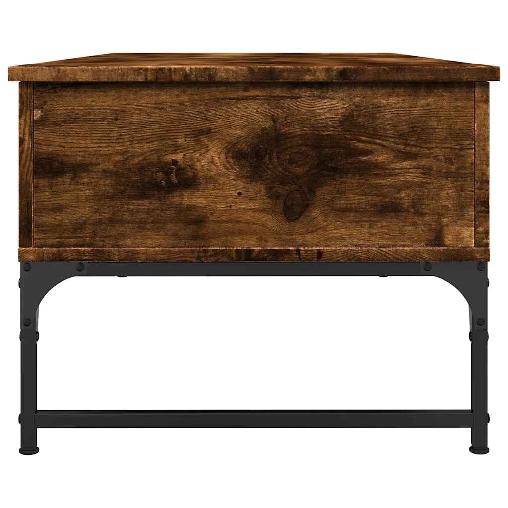 vidaXL Coffee Table Smoked Oak 100x50x40 cm Engineered Wood and Metal 6