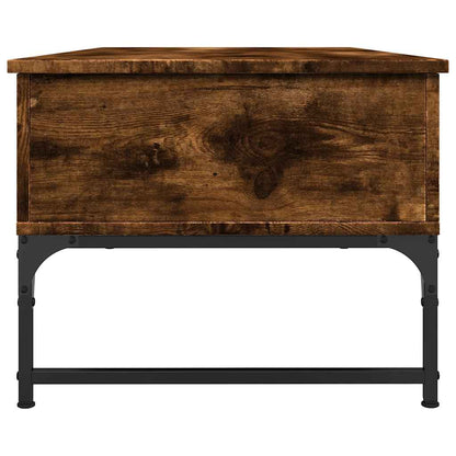 vidaXL Coffee Table Smoked Oak 100x50x40 cm Engineered Wood and Metal 6