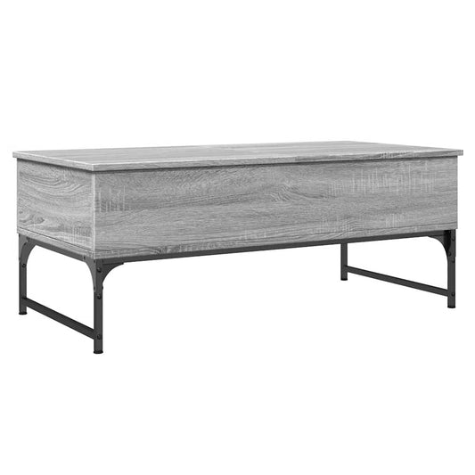 vidaXL Coffee Table Grey Sonoma 100x50x40 cm Engineered Wood and Metal 2