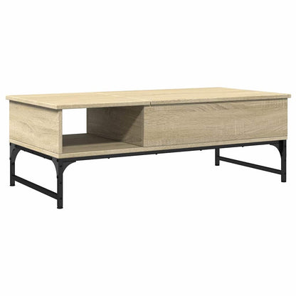 vidaXL Coffee Table Sonoma Oak 100x50x35 cm Engineered Wood and Metal 2