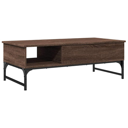 vidaXL Coffee Table Brown Oak 100x50x35 cm Engineered Wood and Metal 2