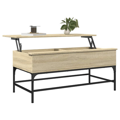 vidaXL Coffee Table Sonoma Oak 100x50x45 cm Engineered Wood and Metal 4