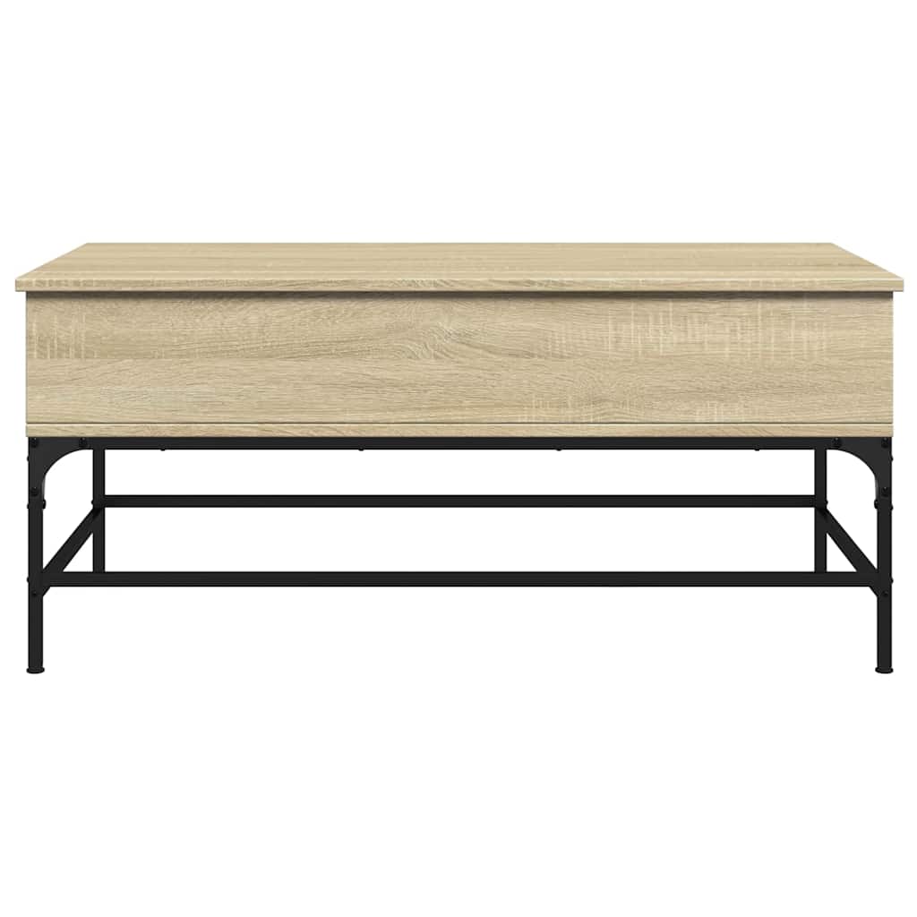 vidaXL Coffee Table Sonoma Oak 100x50x45 cm Engineered Wood and Metal 5