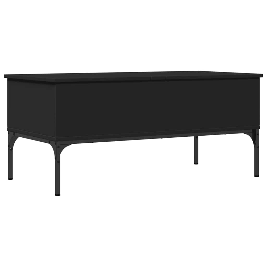 vidaXL Coffee Table Black 100x50x45 cm Engineered Wood and Metal 2