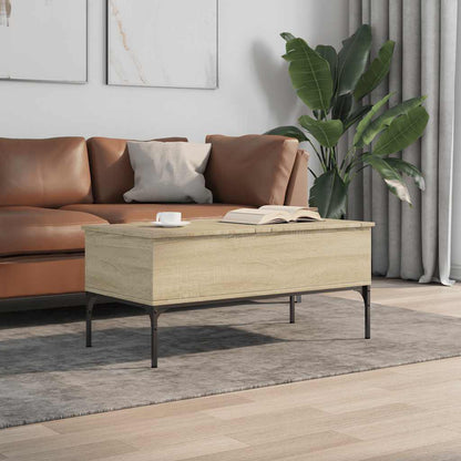 vidaXL Coffee Table Sonoma Oak 100x50x45 cm Engineered Wood and Metal 3
