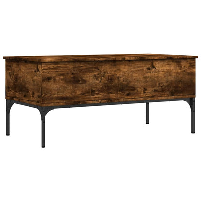 vidaXL Coffee Table Smoked Oak 100x50x45 cm Engineered Wood and Metal 2