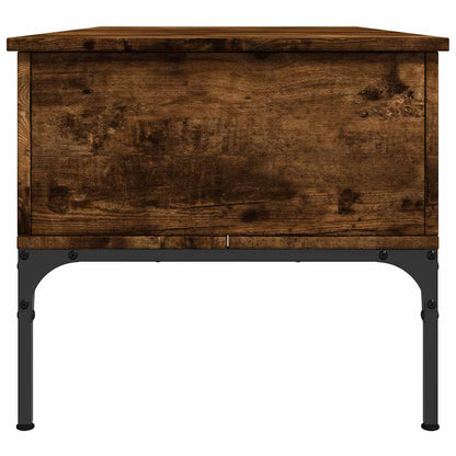 vidaXL Coffee Table Smoked Oak 100x50x45 cm Engineered Wood and Metal 6