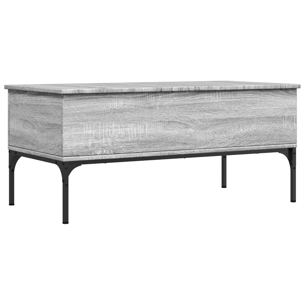 vidaXL Coffee Table Grey Sonoma 100x50x45 cm Engineered Wood and Metal 2