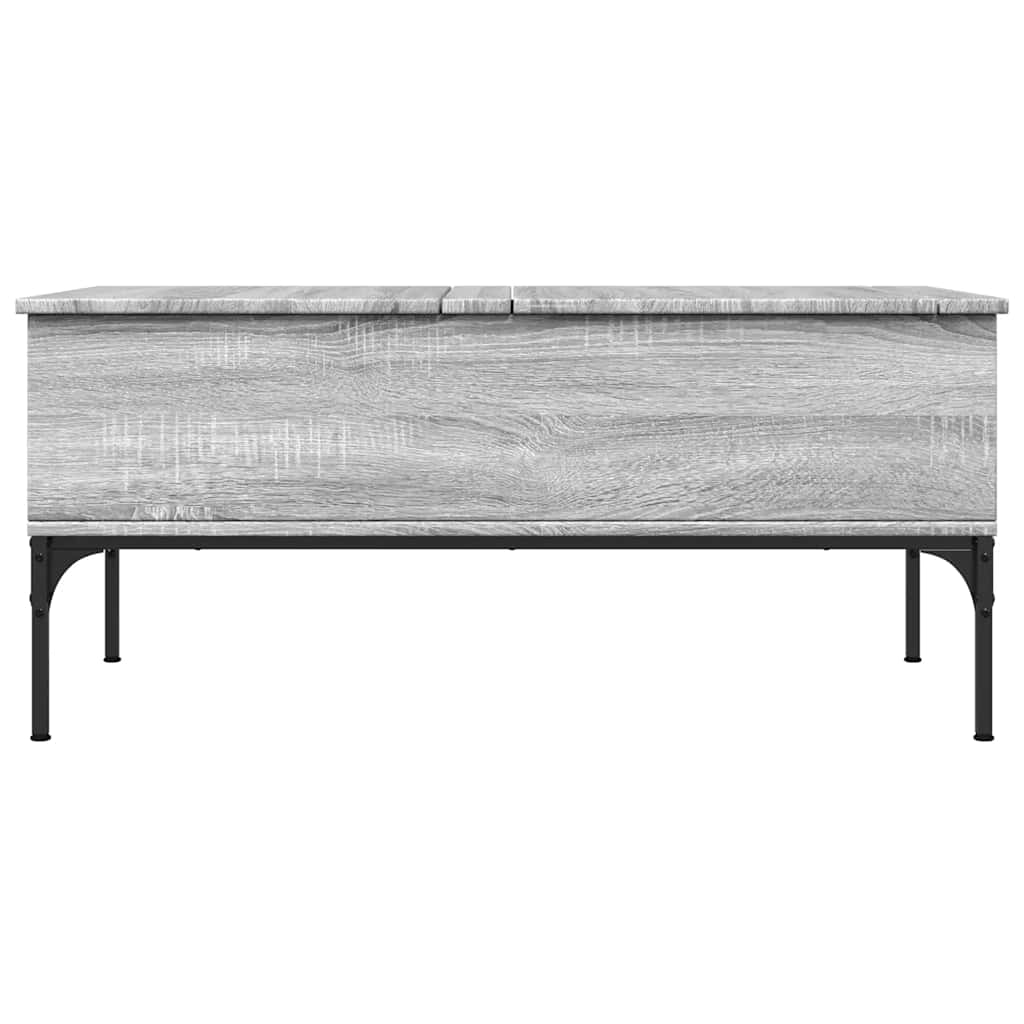 vidaXL Coffee Table Grey Sonoma 100x50x45 cm Engineered Wood and Metal 5