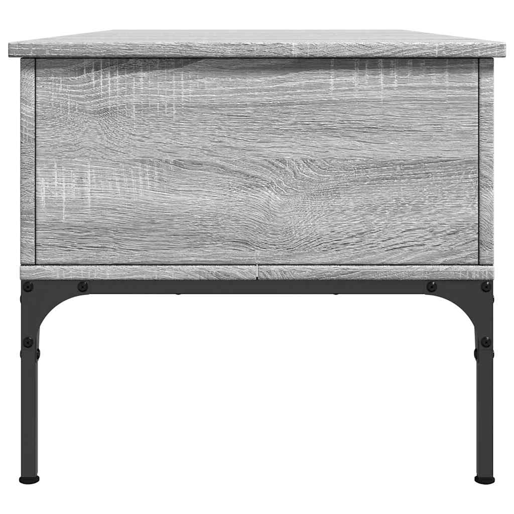 vidaXL Coffee Table Grey Sonoma 100x50x45 cm Engineered Wood and Metal 6