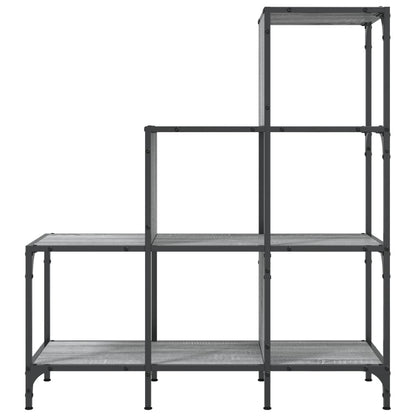 vidaXL Bookcase Grey Sonoma 92x30x102 cm Engineered Wood and Metal 5