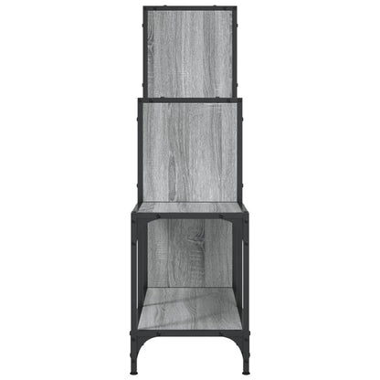 vidaXL Bookcase Grey Sonoma 92x30x102 cm Engineered Wood and Metal 6