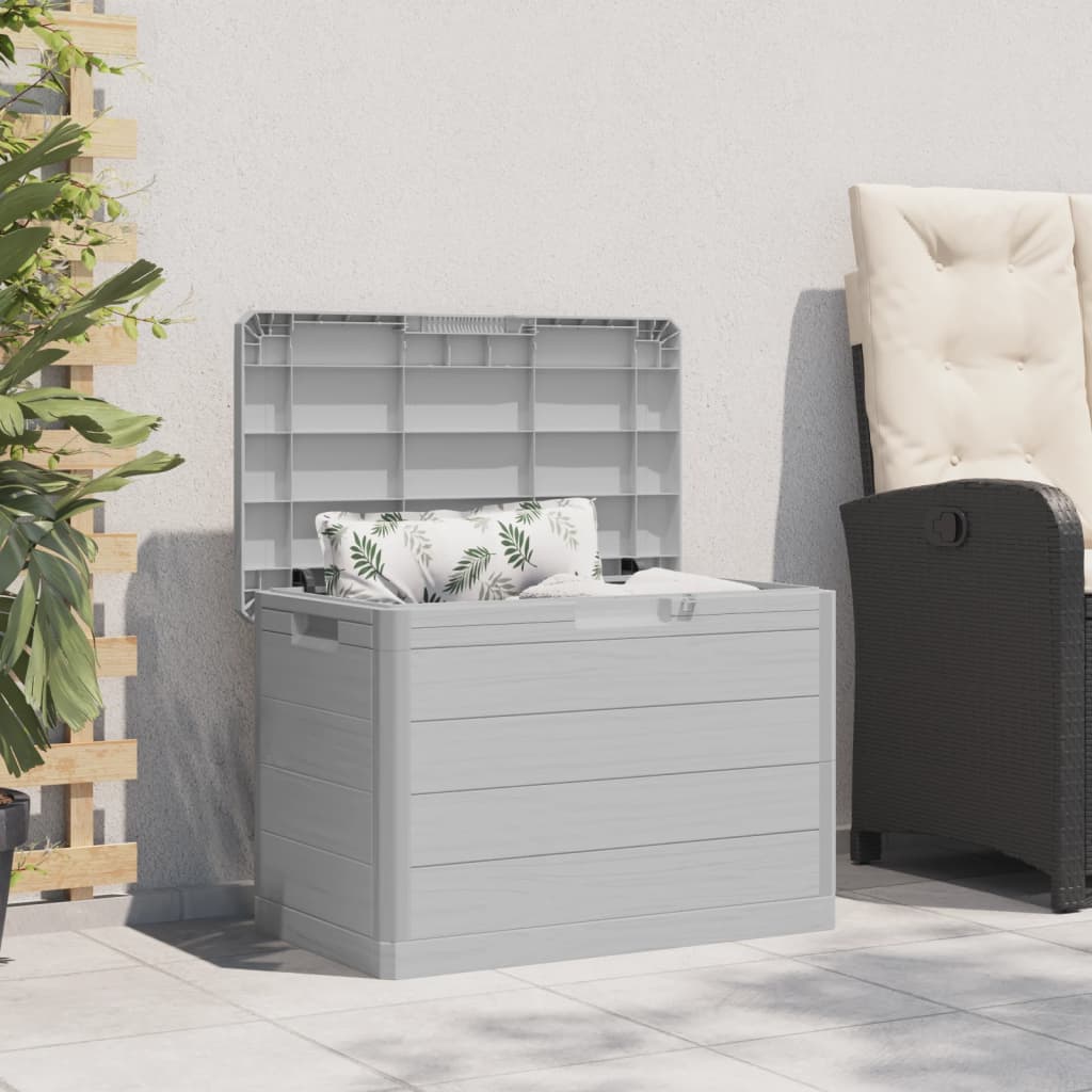 vidaXL Outdoor Cushion Box Grey 77.5x44.5x53 cm Polypropylene 3