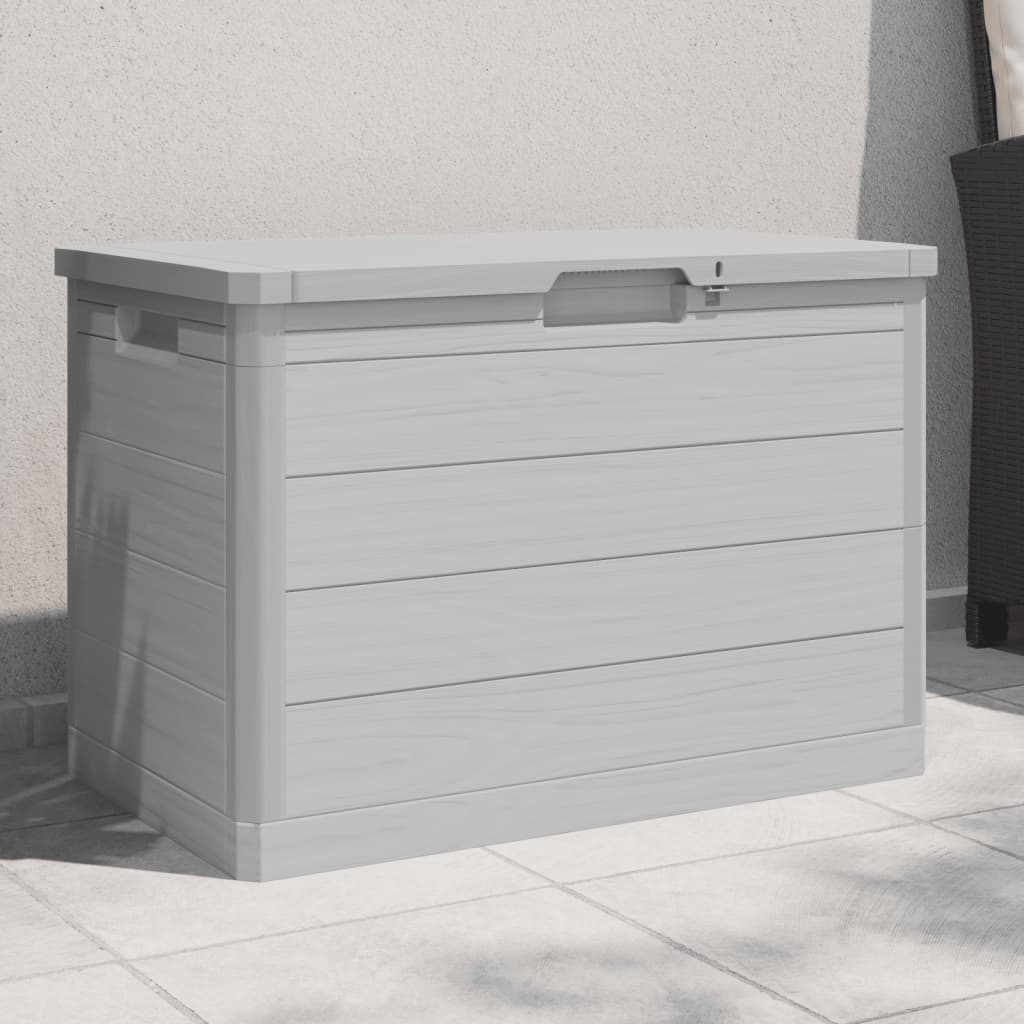 vidaXL Outdoor Cushion Box Grey 77.5x44.5x53 cm Polypropylene 1