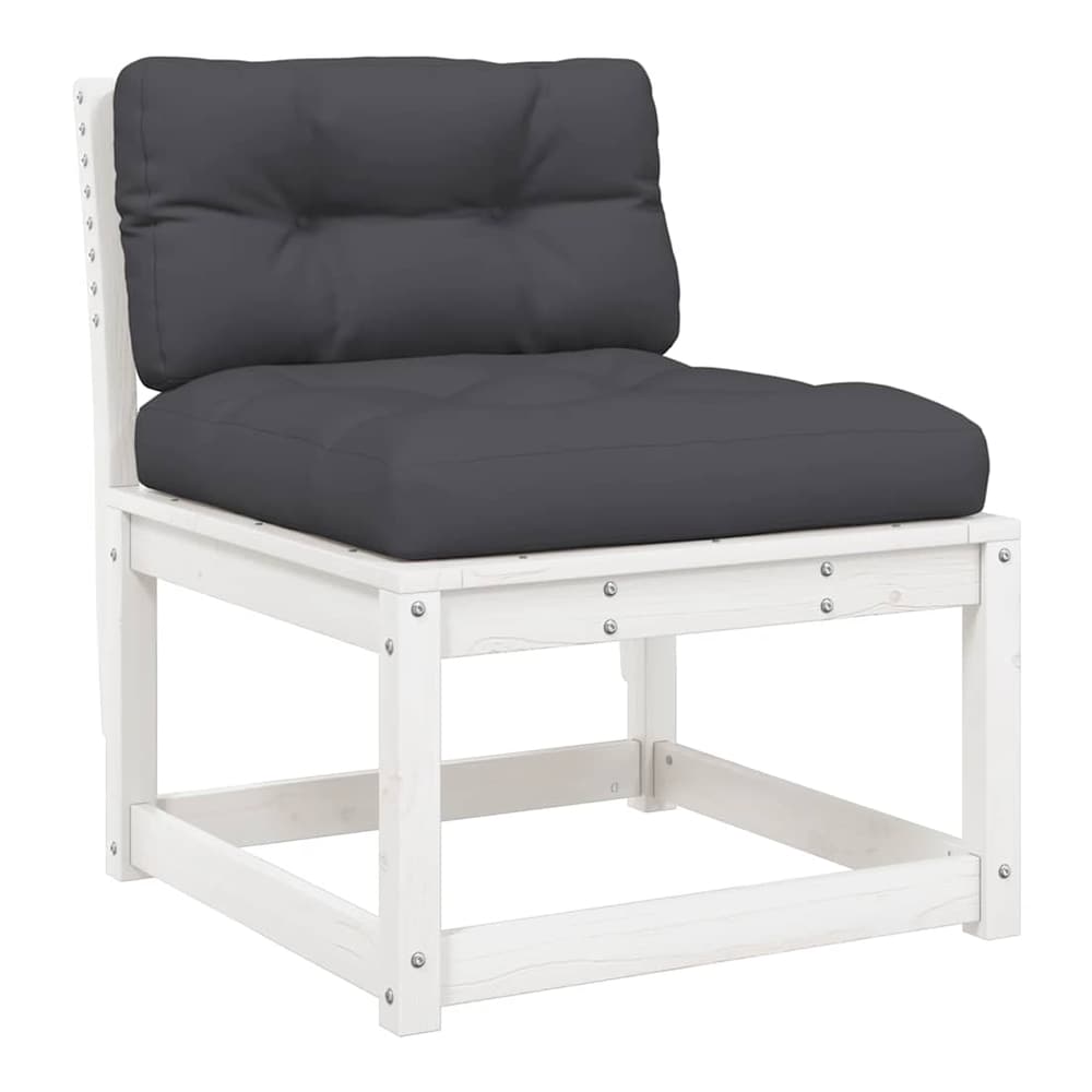 Garden Sofa Solid Wood Pine White Yes