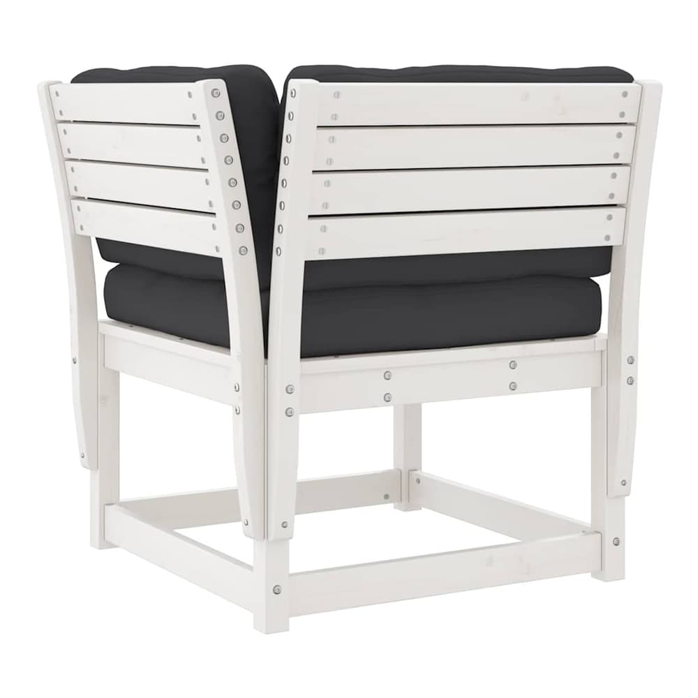 Garden Sofa Solid Wood Pine White