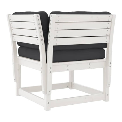 Garden Sofa Solid Wood Pine White