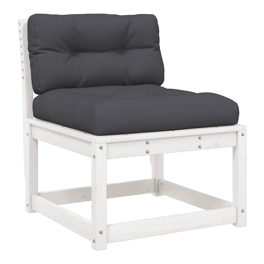 5 Piece Garden Sofa Set Solid Wood Pine White Yes