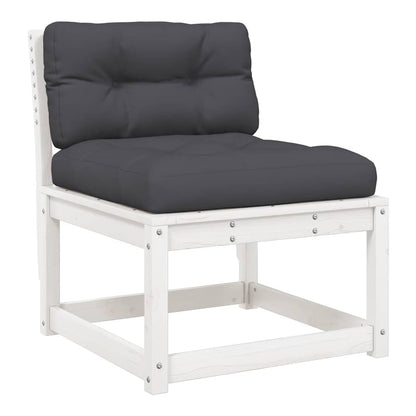 5 Piece Garden Sofa Set Solid Wood Pine White Yes