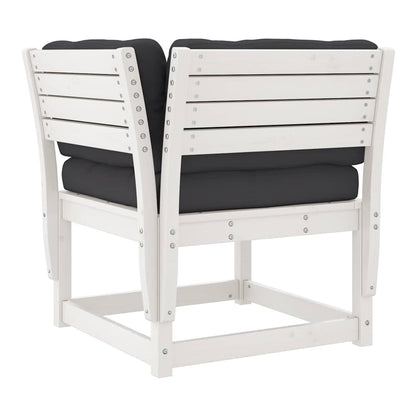 5 Piece Garden Sofa Set Solid Wood Pine White Yes