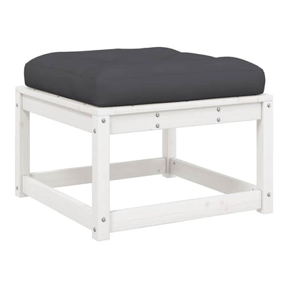 6 Piece Garden Sofa Set Solid Wood Pine White Yes