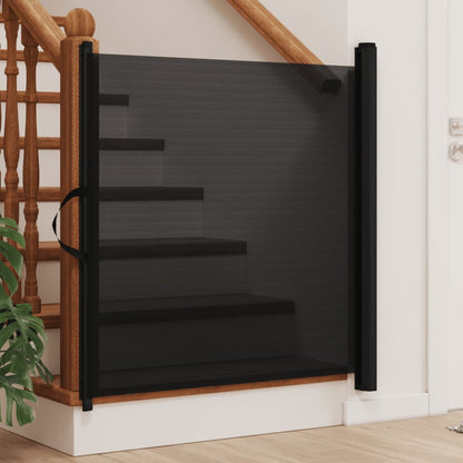 vidaXL Retractable Pet Gate Black 117.5x125 cm 1
