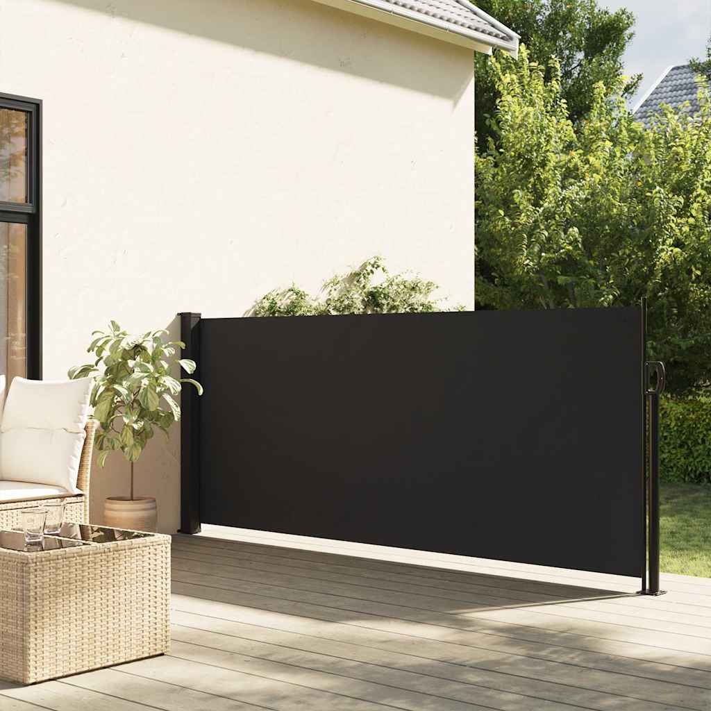 vidaXL Retractable Side Awning Black 100x300 cm 1