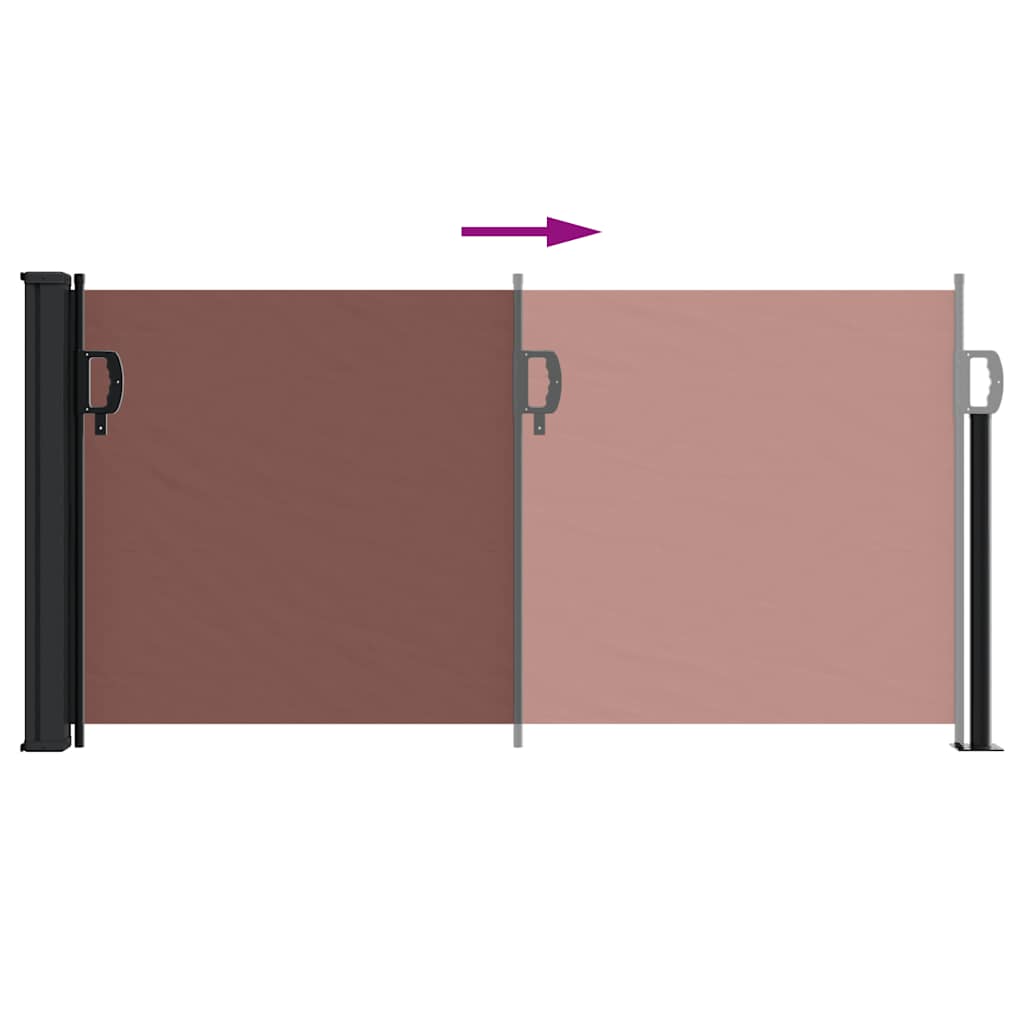 vidaXL Retractable Side Awning Brown 100x300 cm 5